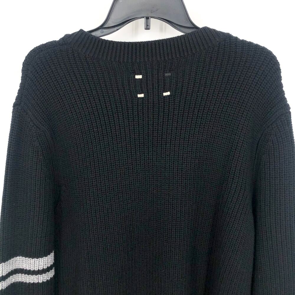 LABEL Men's Go-To Sweater XS Black Grey Merino Wool Knit Crewneck Pullover NWT - Picture 7 of 9